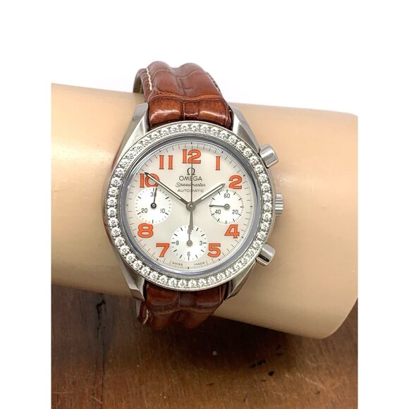 Omega Speedmaster Women's Watch Swiss Automatic 38357838 Diamond Mother Of Pearl - Picture 14 of 16